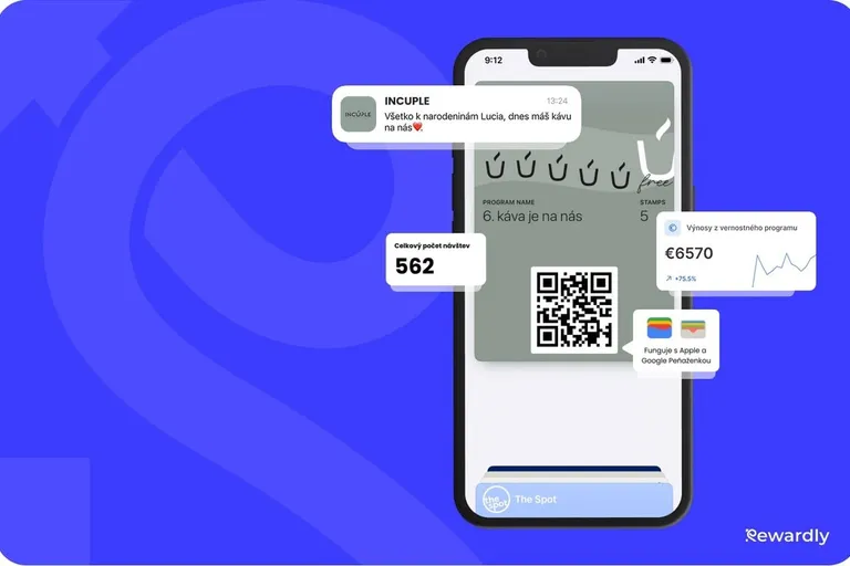Vernostná karta INCUPLE v Apple Wallet s push notifikáciou a prehľadom návštev